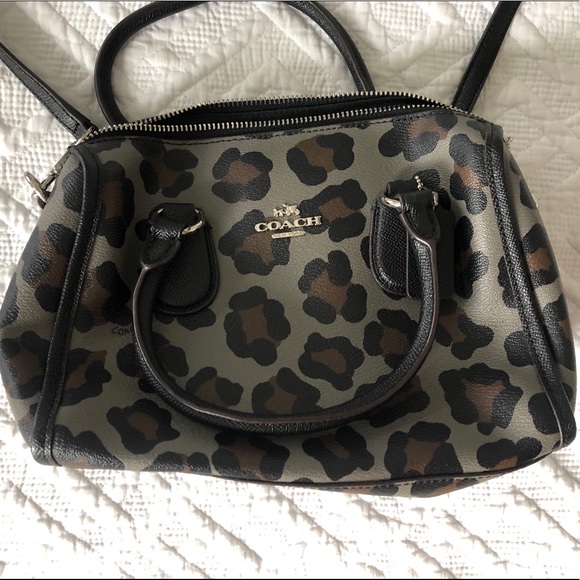 Coach mini Bennett satchel ocelot print crossbody - Picture 1 of 3